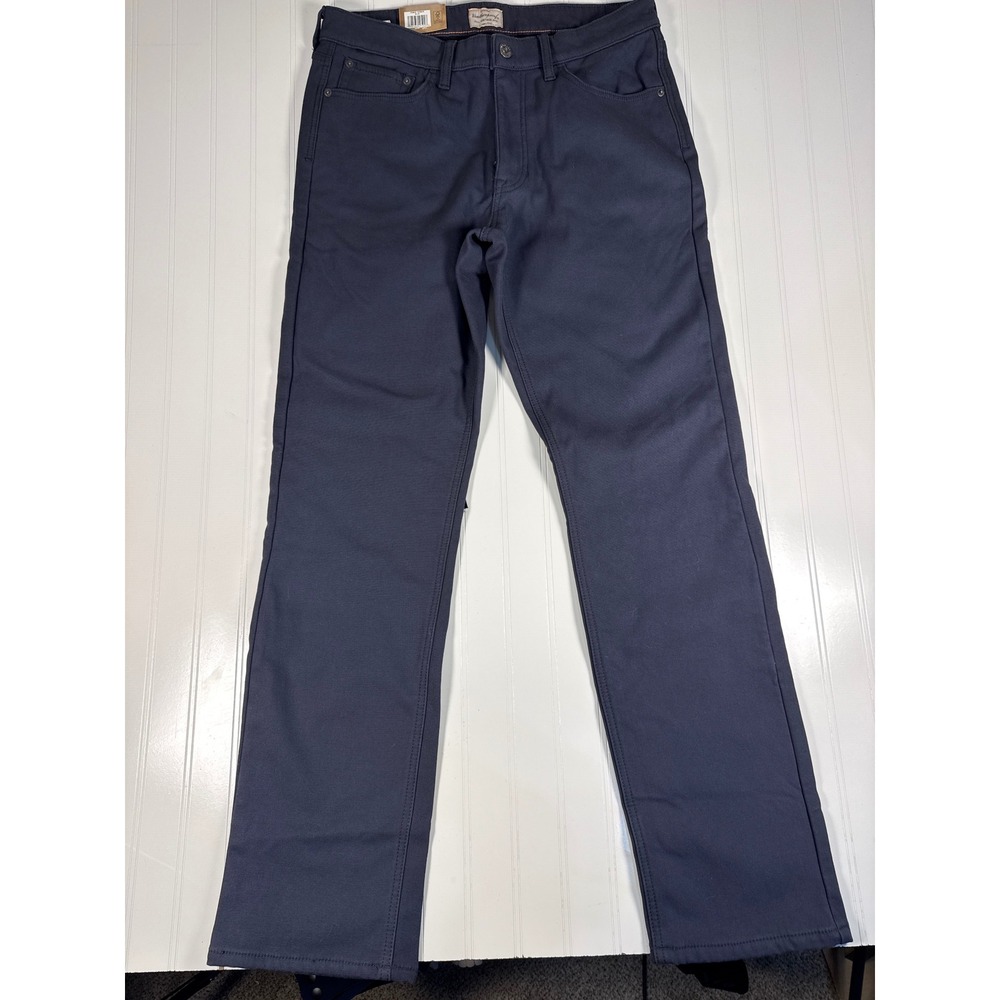Weatherproof Vintage Mens Blue Stretch Canvas Bonded Fleece Lined Pants 34x34